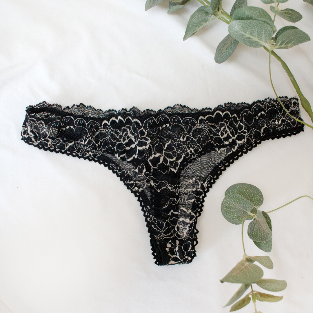 Colaless Encaje - Negro Flores Nude